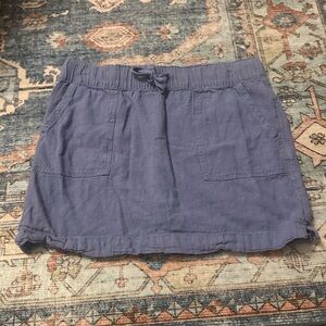 3/$25 🍊 dāsh Linen Blend Mini Skirt Size M Blue Elastic Waist Pockets